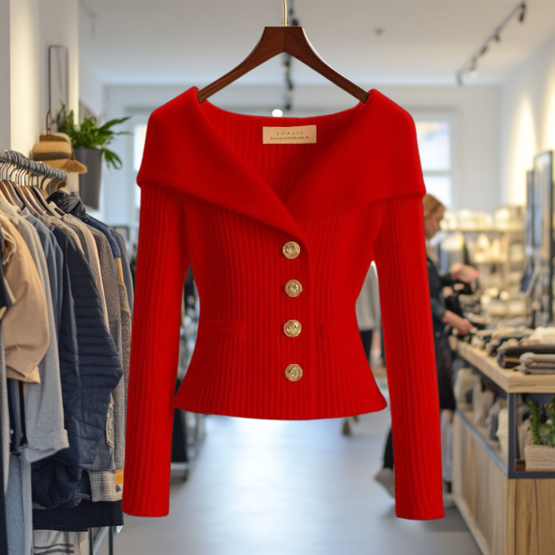 Women's Soft Knit Blouse in Red