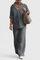 Relaxed Fit Two-Piece Linen-Cotton Ensemble in Gray