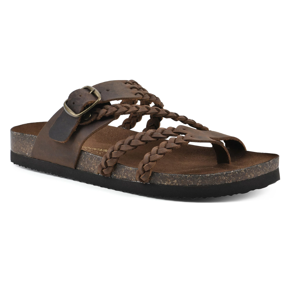 Women's Comfort Braided Cork Sandals in Khaki