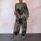 Satin Two-Piece Women's Set in Silver Gray