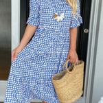 Women's Sable Short-Sleeve Midi Dress in Blue