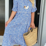 Women's Sable Short-Sleeve Midi Dress in Blue