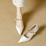 Women's Pearl-Strap Pointed-Toe Kitten Heels, photo 6