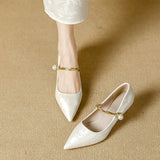 Women's Pearl-Strap Pointed-Toe Kitten Heels, photo 6