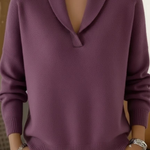Léa V-Neck Sweater in Purple