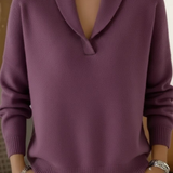 Léa V-Neck Sweater in Purple