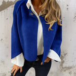 Women's Cashmere-Feel Cropped Jacket in Blue