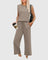 Olyzette Comfortable Two-Piece Set in Khaki