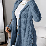 Women's Plush Hooded Jacket in Denim