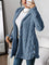 Women's Plush Hooded Jacket in Denim