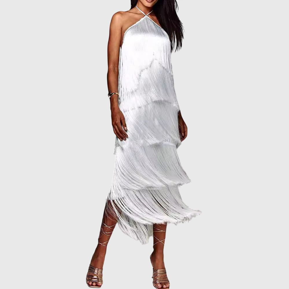 Women's Tassel Dress in White