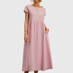Women's Casual Pocket Dress in Pink