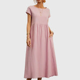 Women's Casual Pocket Dress in Pink