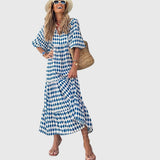 Women's Boho Maxi Dress in Blue