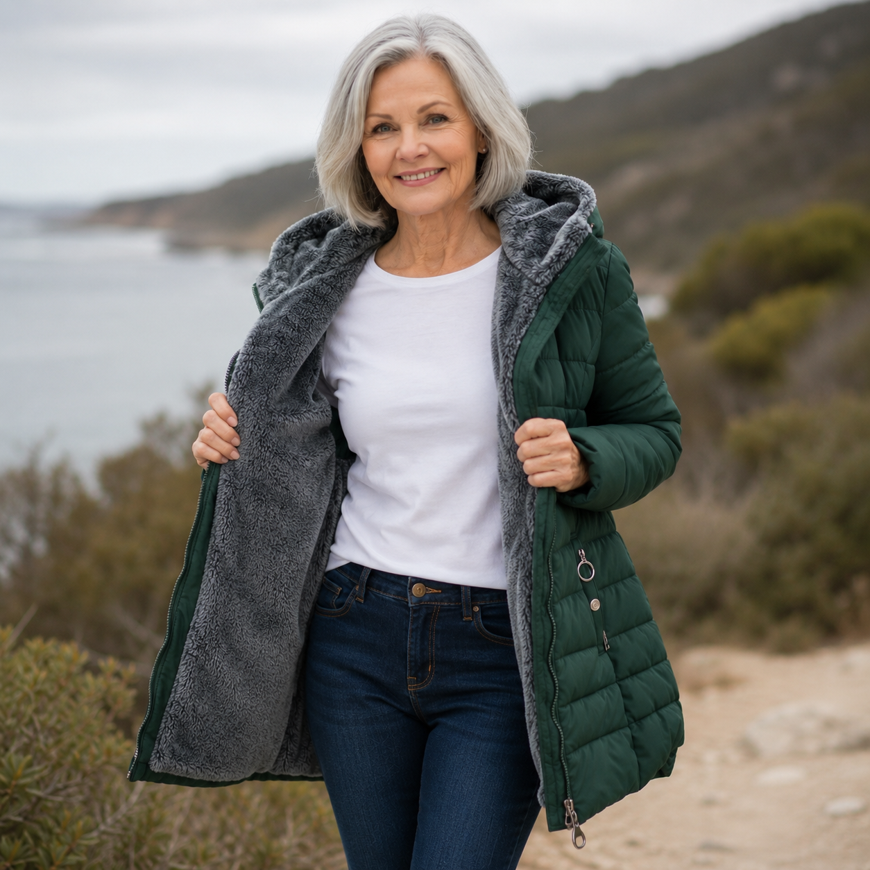 Women's Hooded Quilted Winter Coat, photo 2