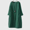 Women's Relaxed Corduroy Midi Dress in Green