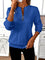 Women's Cable-Knit Zip Sweater in Blue