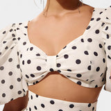 Women's Puff Sleeve Top with Front Slit Skirt, photo 6