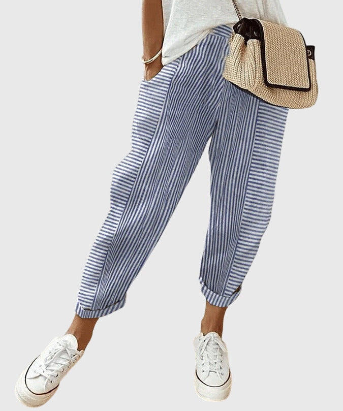 Women's Elegant Autumn Pants in Blue