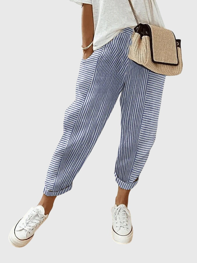 Women's Elegant Autumn Pants in Blue