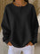 Women's Waffle Henley Sweatshirt in Black