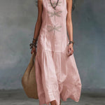 Women's Sleeveless Maxi Dress in Pink