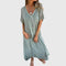 Women's Elegant Lightweight V-Neck Dress in Green