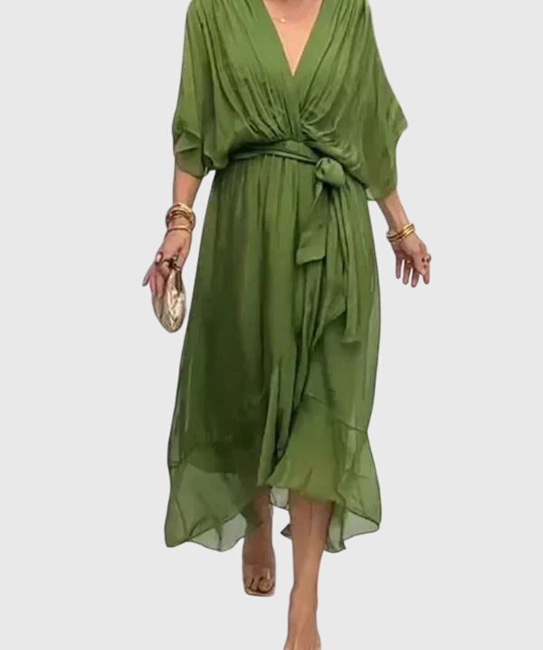 Bethany Elegant Dress in Green