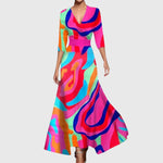 Leila Elegant Dress in Multicolor
