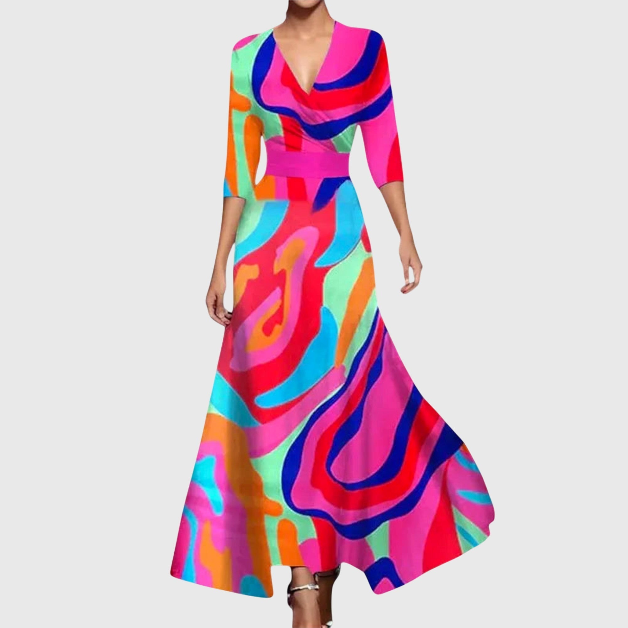 Leila Elegant Dress in Multicolor