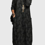 Women's Casual Round-Neck Dress in Black