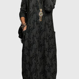 Women's Casual Round-Neck Dress in Black