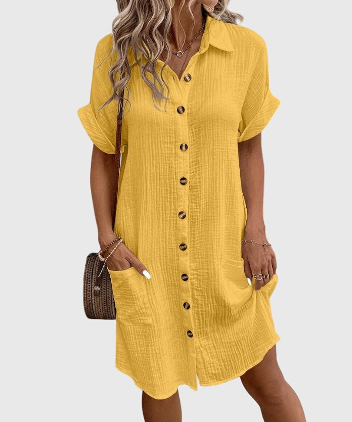 Caroline Comfortable Dress in Yellow