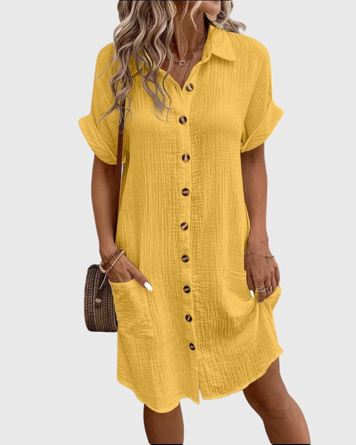 Caroline Comfortable Dress in Yellow