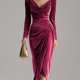 Mykah Elegant Midi Dress in Pink