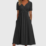 Women's Midi Dress with Tummy Control in Black