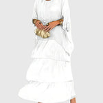 Women's Long and Flowing Elegant Dress in White