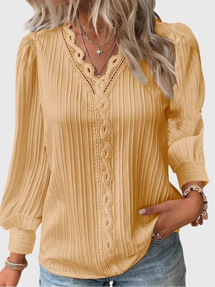 Women's Elegant Pullover Blouse in Yellow