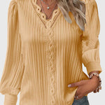 Women's Elegant Pullover Blouse in Yellow