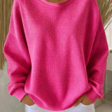 Nyla Classic Sweater in Fuchsia