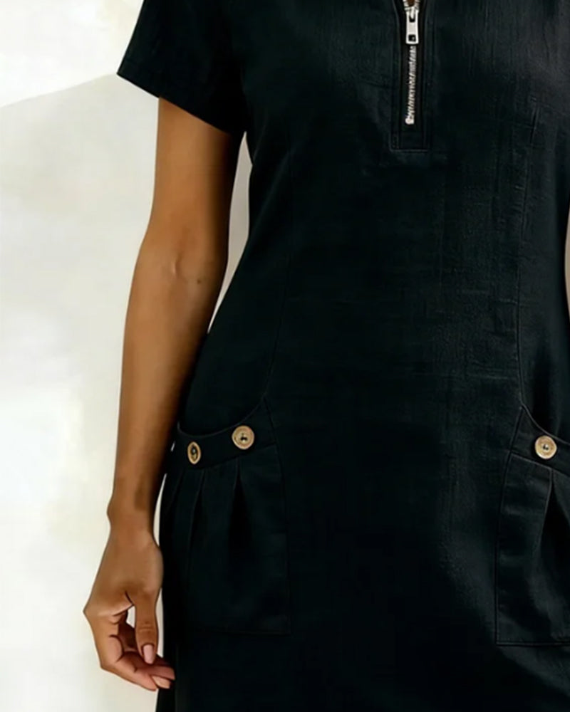 Women's Cotton Dress with Zipper Pocket, photo 6