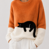Women's Soft Cat Graphic Sweater