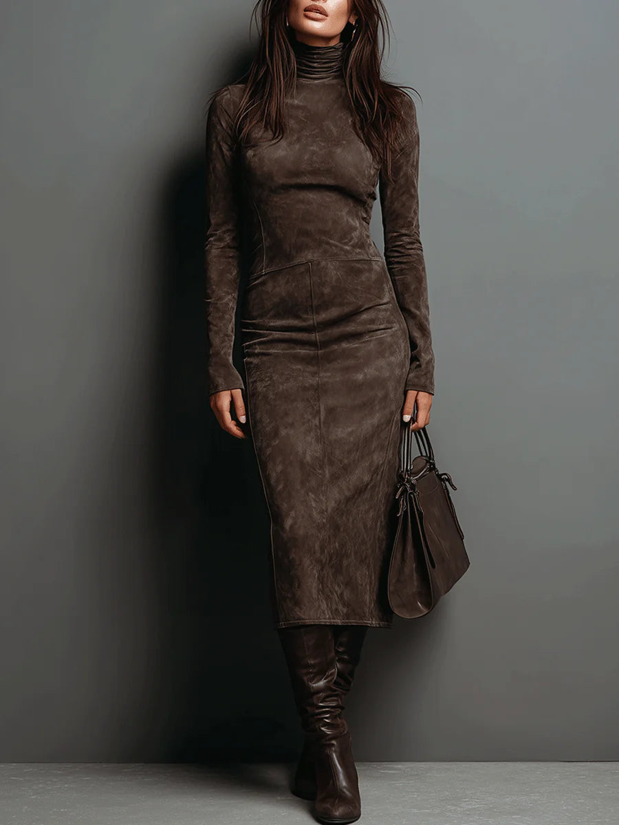 Women's Long Brown Midi Dress