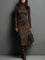 Women's Brown Long Midi Dress