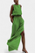 Sleeveless Cotton-Linen Wide-Leg Set in Green