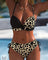 Women's Geometric Print Color Block Bikini in Black