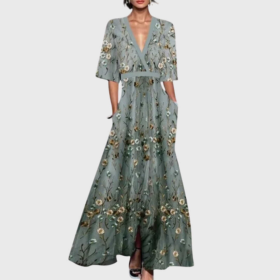 Women's Elegant Spring Dress in Green