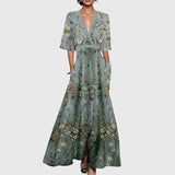 Women's Elegant Spring Dress in Green