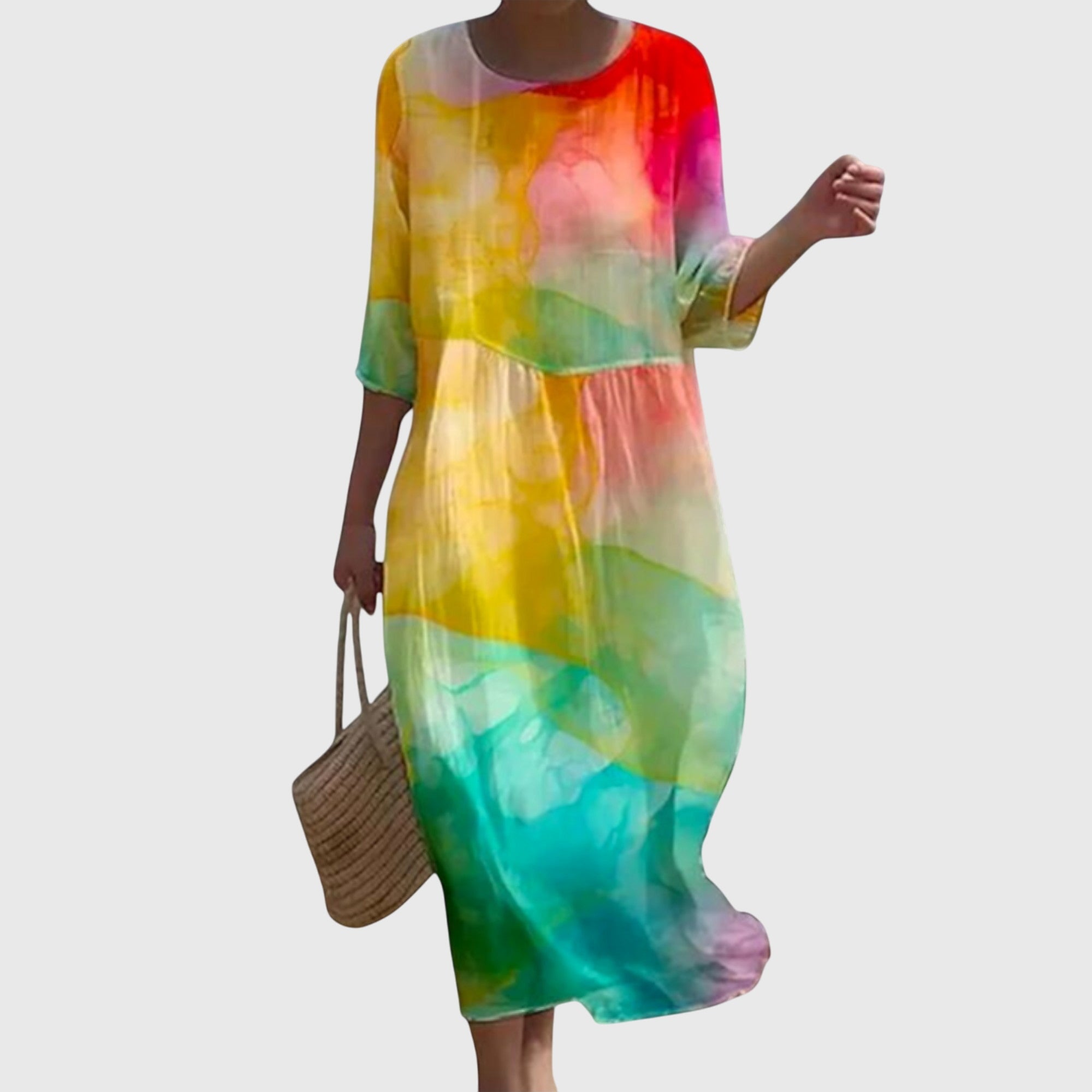 Women's Stylish Floral Maxi Dress in Multicolor