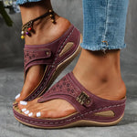 Leila Comfort Sandals in Burgundy